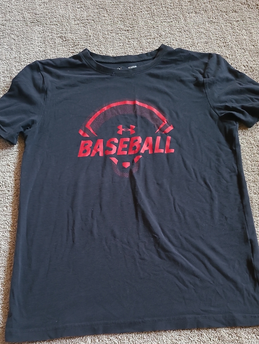 Under Armour Black Tee with Red Baseball Graphic